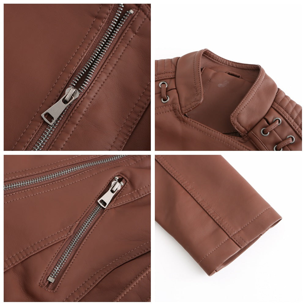Nouvelle Arrivée - 50% DE RÉDUCTION💝💥 Veste en Cuir Lavé