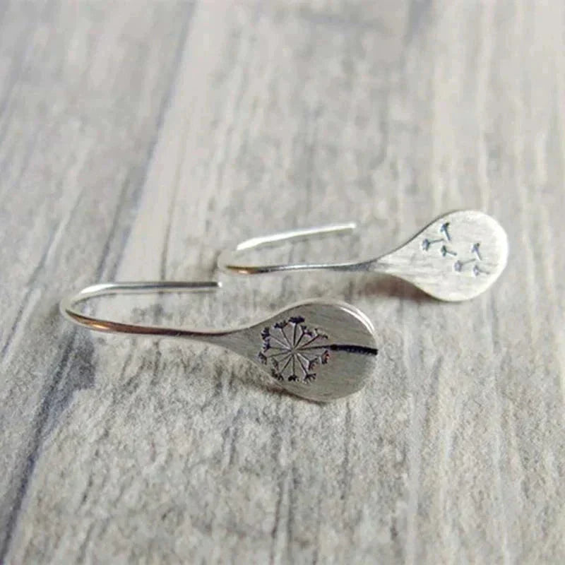 Boucles d'oreilles vintage en argent avec fleurs