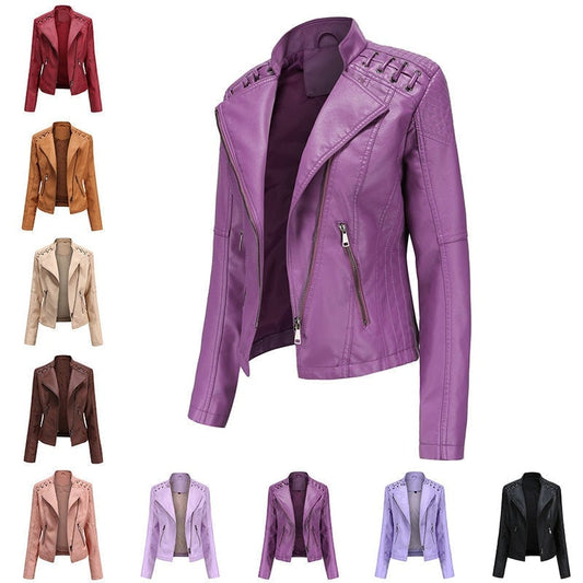 Nouvelle Arrivée - 50% DE RÉDUCTION💝💥 Veste en Cuir Lavé
